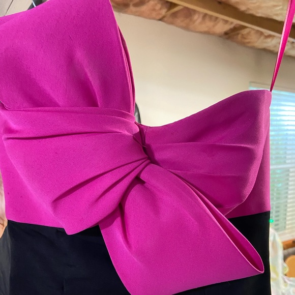 Black Formal Dress with Pink Bow - Picture 3 of 5